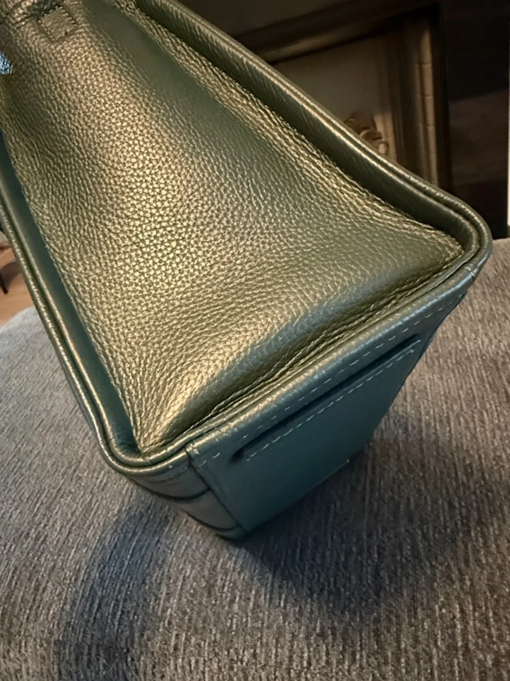 Marc Jacobs Dark Green Pebbled Leather The ToteBag with Scarf Accent - Picture 11 of 17